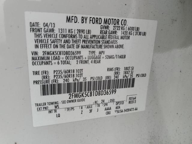 Photo 14 from auction – 2013 FORD FLEX SEL with VIN 2FMGK5C81DBD36599