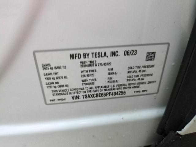 Photo 14 from auction – 2023 TESLA MODEL X with VIN 7SAXCBE66PF404255