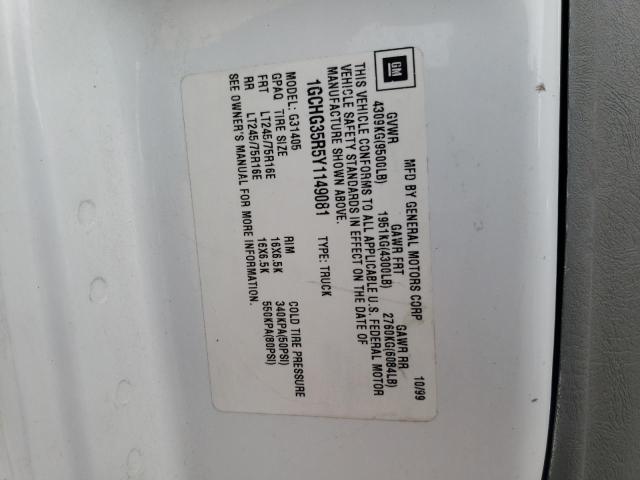 Photo 10 from auction – 2000 CHEVROLET EXPRESS G3 with VIN 1GCHG35R5Y1149081