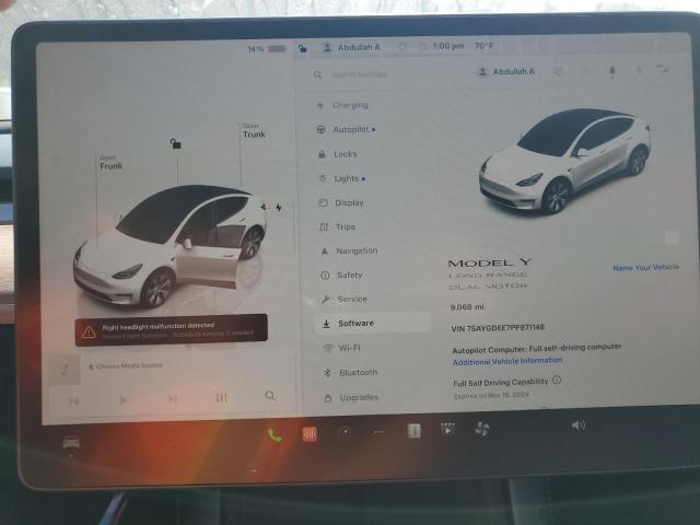 Photo 9 from auction – 2023 TESLA MODEL Y with VIN 7SAYGDEE7PF971148