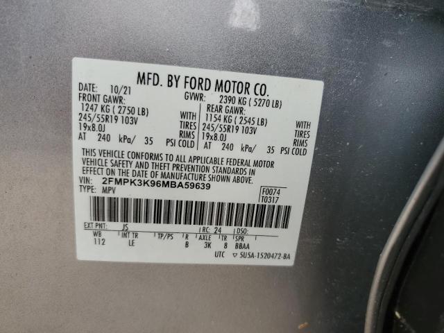Photo 14 from auction – 2021 FORD EDGE TITAN with VIN 2FMPK3K96MBA59639