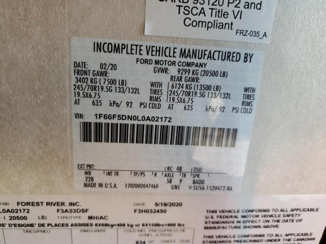 Photo 10 from auction – 2020 FORD F53 with VIN 1F66F5DN0L0A02172