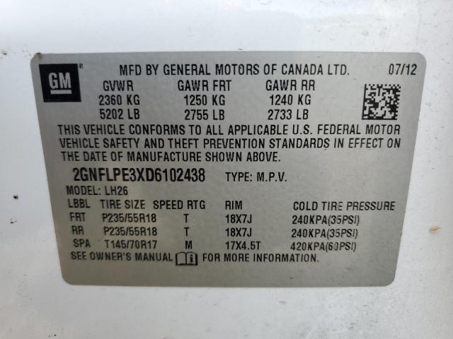 Photo 14 from auction – 2013 CHEVROLET EQUINOX LT with VIN 2GNFLPE3XD6102438