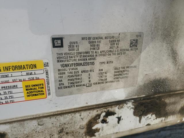 Photo 14 from auction – 2017 CHEVROLET TRAVERSE L with VIN 1GNKVFED8HJ239785