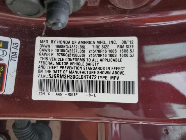 Photo 14 from auction – 2012 HONDA CR-V LX with VIN 5J6RM3H39CL047472