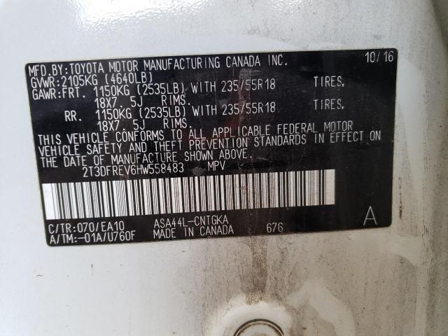 Photo 14 from auction – 2017 TOYOTA RAV4 LIMIT with VIN 2T3DFREV6HW558483