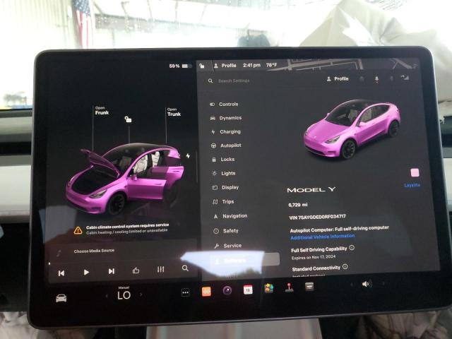 Photo 9 from auction – 2024 TESLA MODEL Y with VIN 7SAYGDED0RF034717