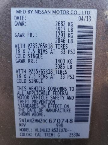 Photo 14 from auction – 2013 NISSAN PATHFINDER with VIN 5N1AR2MM2DC670748