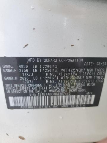 Photo 14 from auction – 2024 SUBARU OUTBACK PR with VIN 4S4BTADC8R3157440