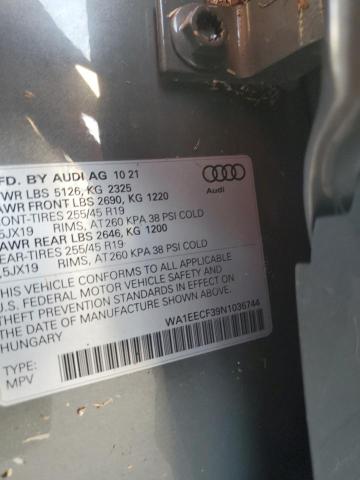 Photo 14 from auction – 2022 AUDI Q3 PREMIUM with VIN WA1EECF39N1036744