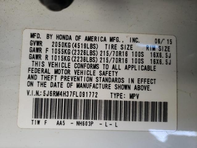 Photo 14 from auction – 2015 HONDA CR-V LX with VIN 5J6RM4H37FL091772