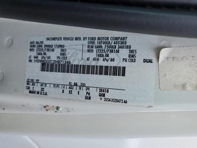 Photo 10 from auction – 2002 FORD ECONOLINE with VIN 1FDWE35S12HB71346