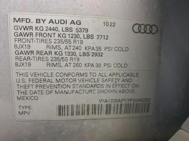 Photo 14 from auction – 2023 AUDI Q5 PREMIUM with VIN WA1BBAFY7P2046262
