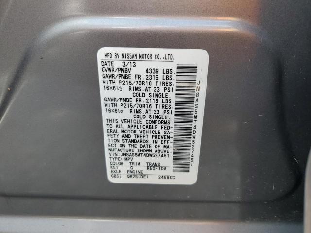 Photo 14 from auction – 2013 NISSAN ROGUE S with VIN JN8AS5MT4DW527451
