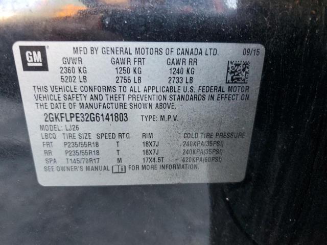 Photo 14 from auction – 2016 GMC TERRAIN SL with VIN 2GKFLPE32G6141803