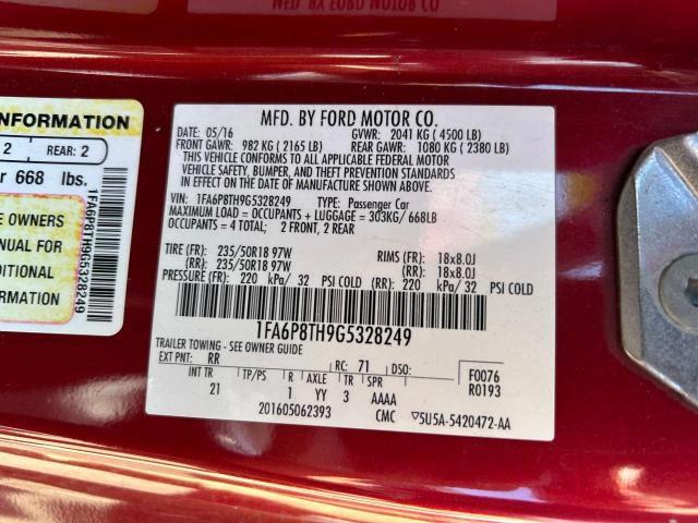 Photo 10 from auction – 2016 FORD MUSTANG with VIN 1FA6P8TH9G5328249