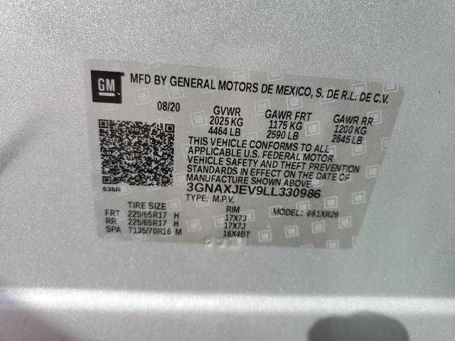 Photo 14 from auction – 2020 CHEVROLET EQUINOX LT with VIN 3GNAXJEV9LL330986