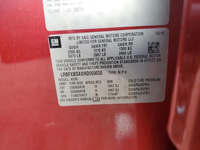 Photo 14 from auction – 2017 BUICK ENVISION E with VIN LRBFXBSAXHD069630
