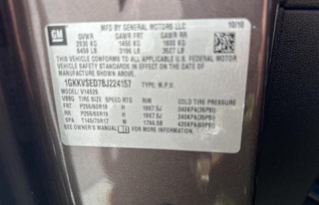 Photo 10 from auction – 2011 GMC ACADIA SLT with VIN 1GKKVSED7BJ224157