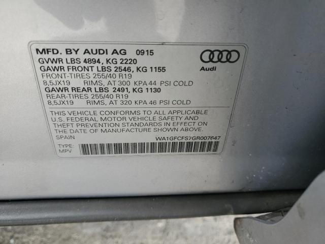 Photo 14 from auction – 2016 AUDI Q3 PRESTIG with VIN WA1GFCFS7GR007647