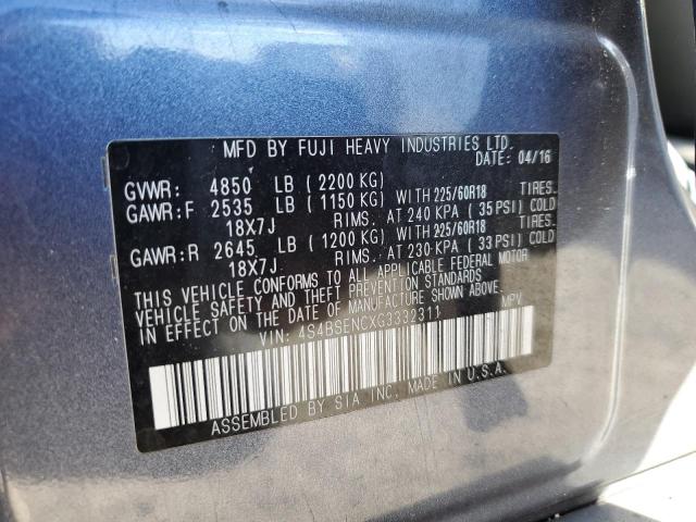 Photo 14 from auction – 2016 SUBARU OUTBACK 3. with VIN 4S4BSENCXG3332311