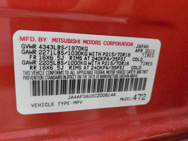 Photo 14 from auction – 2012 MITSUBISHI OUTLANDER with VIN JA4AP3AU0CZ008144