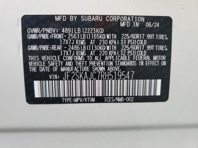 Photo 14 from auction – 2024 SUBARU FORESTER W with VIN JF2SKAJC7RH519547