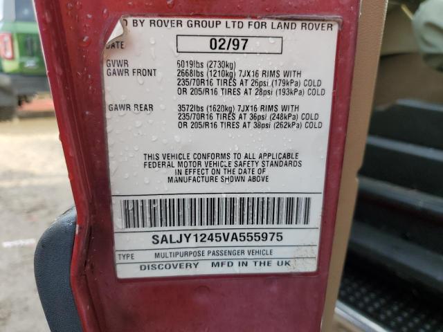Photo 14 from auction – 1997 LAND ROVER DISCOVERY with VIN SALJY1245VA555975