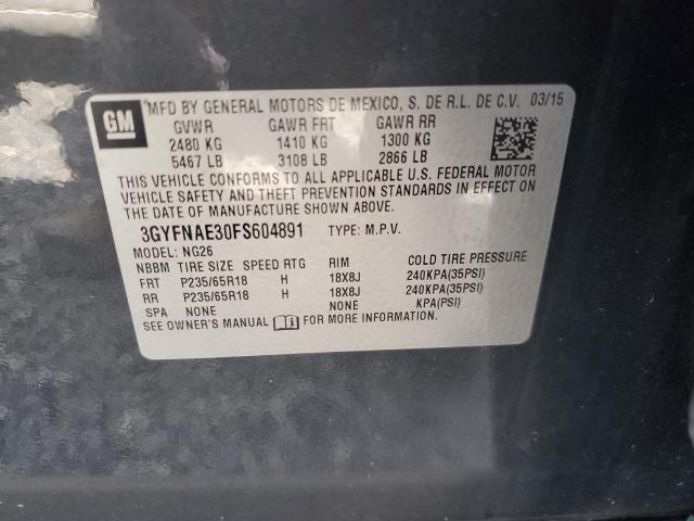 Photo 14 from auction – 2015 CADILLAC SRX with VIN 3GYFNAE30FS604891