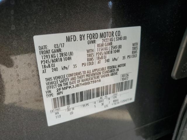 Photo 14 from auction – 2017 FORD EDGE SEL with VIN 2FMPK3J87HBB75916
