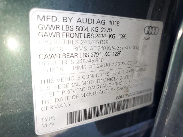 Photo 14 from auction – 2019 AUDI A4 ALLROAD with VIN WA19NAF47KA009486