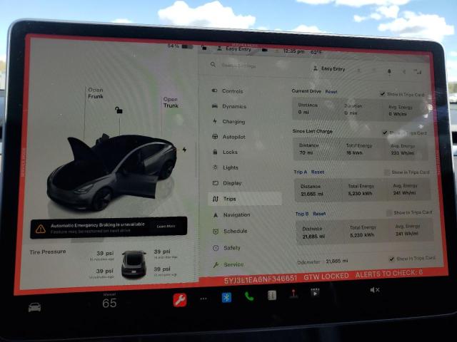 Photo 9 from auction – 2022 TESLA MODEL 3 with VIN 5YJ3E1EA6NF346651