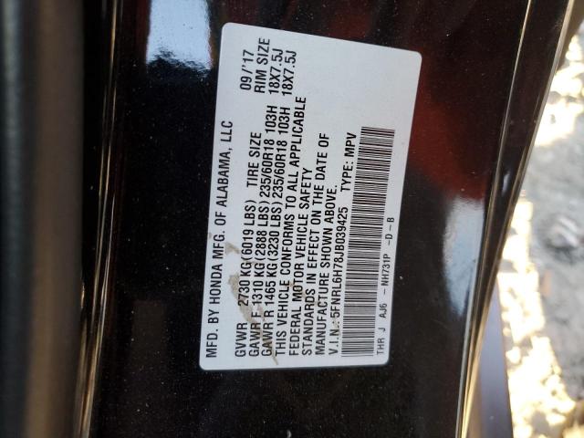 Photo 14 from auction – 2018 HONDA ODYSSEY with VIN 5FNRL6H78JB039425