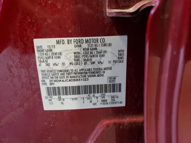 Photo 14 from auction – 2013 FORD EDGE SEL with VIN 2FMDK4JC4DBB51323