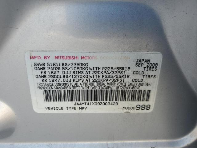 Photo 14 from auction – 2009 MITSUBISHI OUTLANDER with VIN JA4MT41X09Z003429