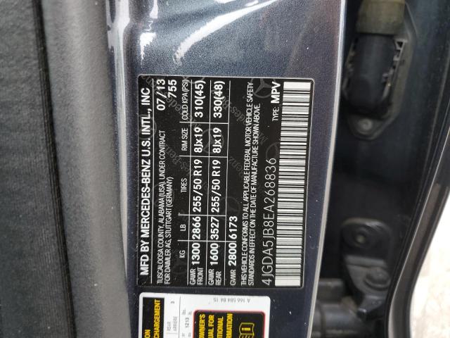 Photo 14 from auction – 2014 MERCEDES-BENZ ML 350 with VIN 4JGDA5JB8EA268836