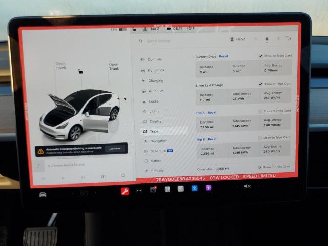 Photo 9 from auction – 2024 TESLA MODEL Y with VIN 7SAYGDEE8RA235545