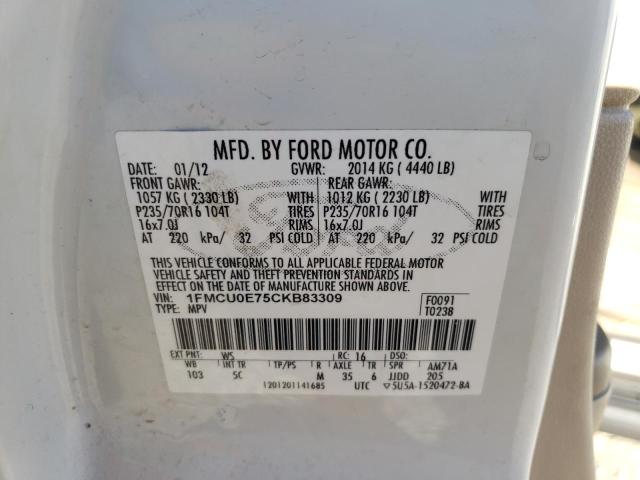 Photo 14 from auction – 2012 FORD ESCAPE LIM with VIN 1FMCU0E75CKB83309