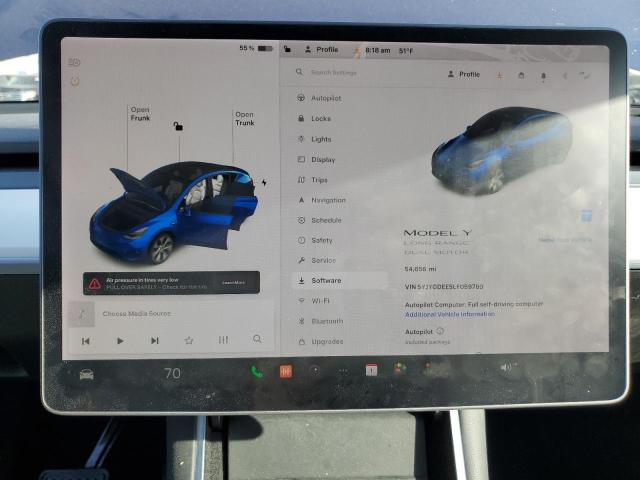 Photo 9 from auction – 2020 TESLA MODEL Y with VIN 5YJYGDEE5LF059769