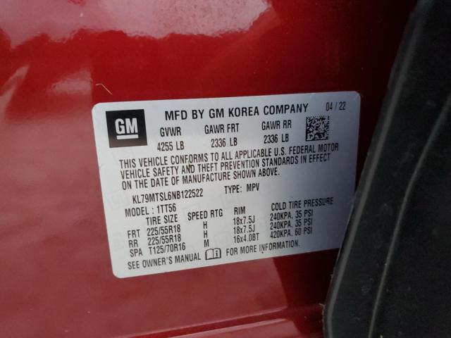 Photo 14 from auction – 2022 CHEVROLET TRAILBLAZE with VIN KL79MTSL6NB122522