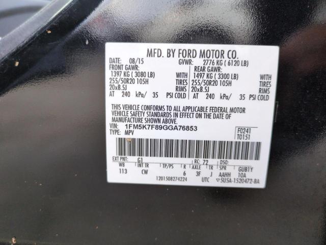 Photo 14 from auction – 2016 FORD EXPLORER L with VIN 1FM5K7F89GGA76853