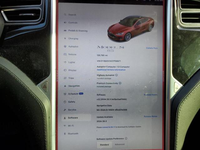 Photo 9 from auction – 2014 TESLA MODEL S with VIN 5YJSA1H1XEFP56971
