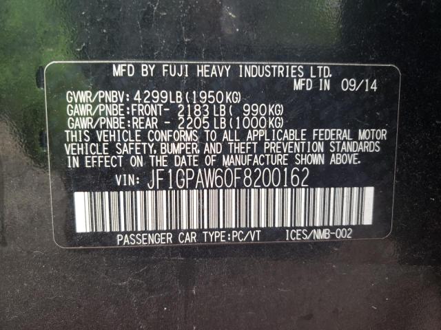 Photo 14 from auction – 2015 SUBARU IMPREZA SP with VIN JF1GPAW60F8200162