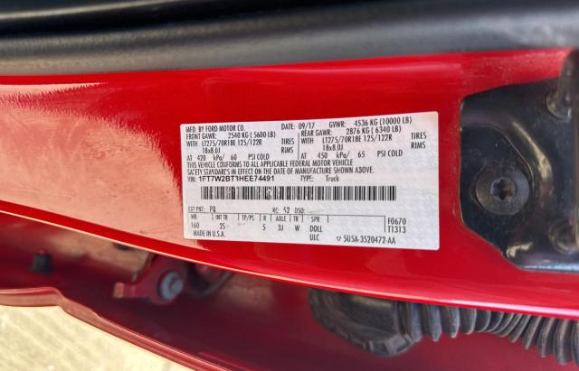 Photo 10 from auction – 2017 FORD F250 SUPER with VIN 1FT7W2BT3HEE74491