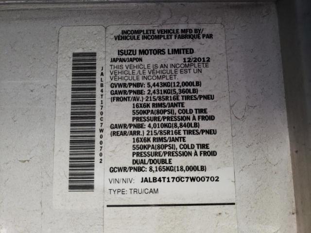 Photo 14 from auction – 2012 ISUZU NPR with VIN JALB4T170C7W00702