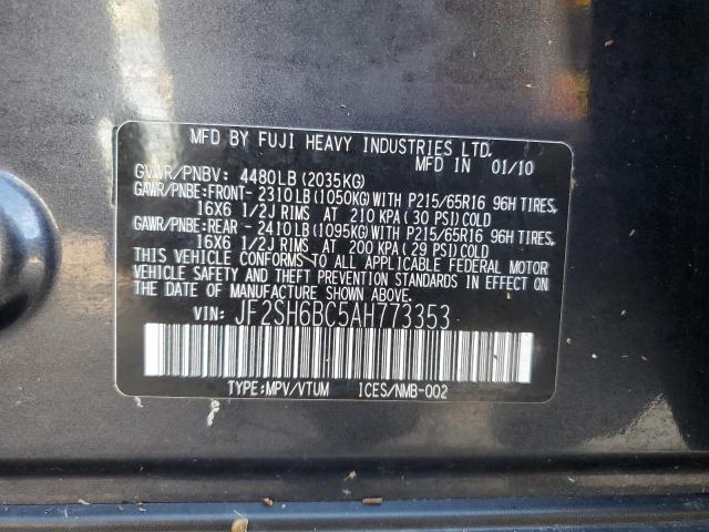 Photo 14 from auction – 2010 SUBARU FORESTER X with VIN JF2SH6BC5AH773353