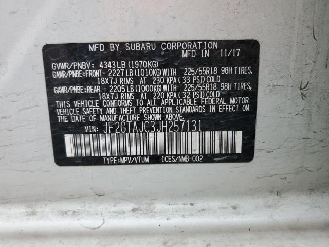 Photo 14 from auction – 2018 SUBARU CROSSTREK with VIN JF2GTAJC3JH257131