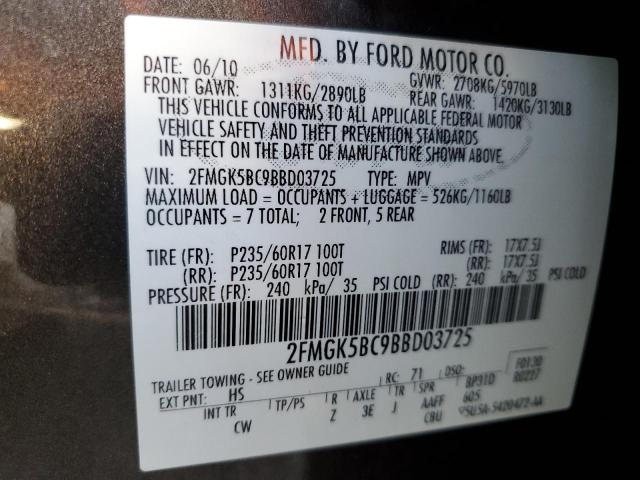 Photo 14 from auction – 2011 FORD FLEX SE with VIN 2FMGK5BC9BBD03725
