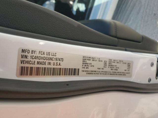Photo 14 from auction – 2022 DODGE DURANGO GT with VIN 1C4RDHDG6NC197473
