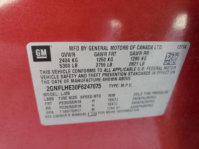 Photo 14 from auction – 2015 CHEVROLET EQUINOX LT with VIN 2GNFLHE30F6247075
